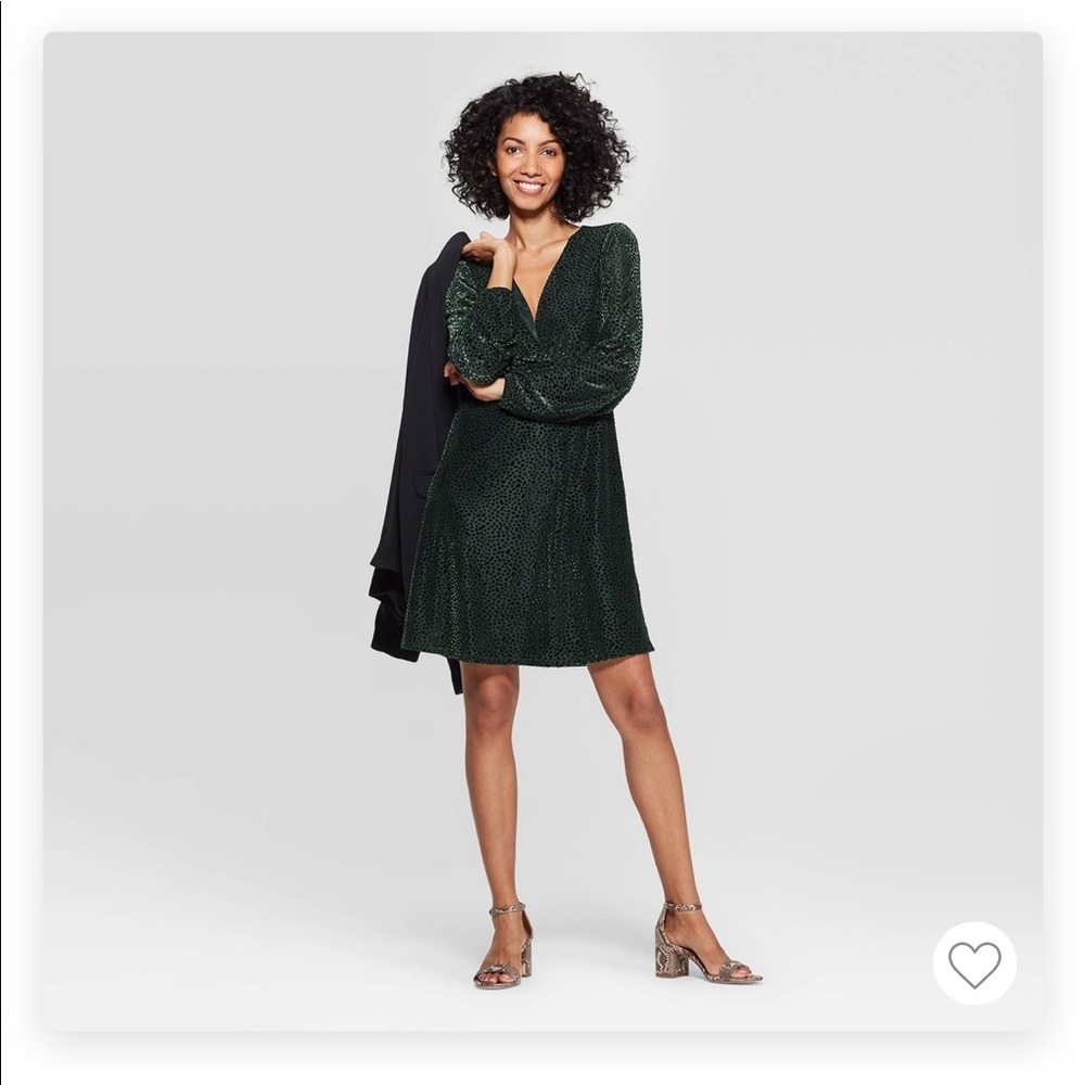 A New Day Velour A-line Dress - forest green